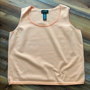 Lauren Ralph Lauren Women's Orange Striped Tank Top size 1X